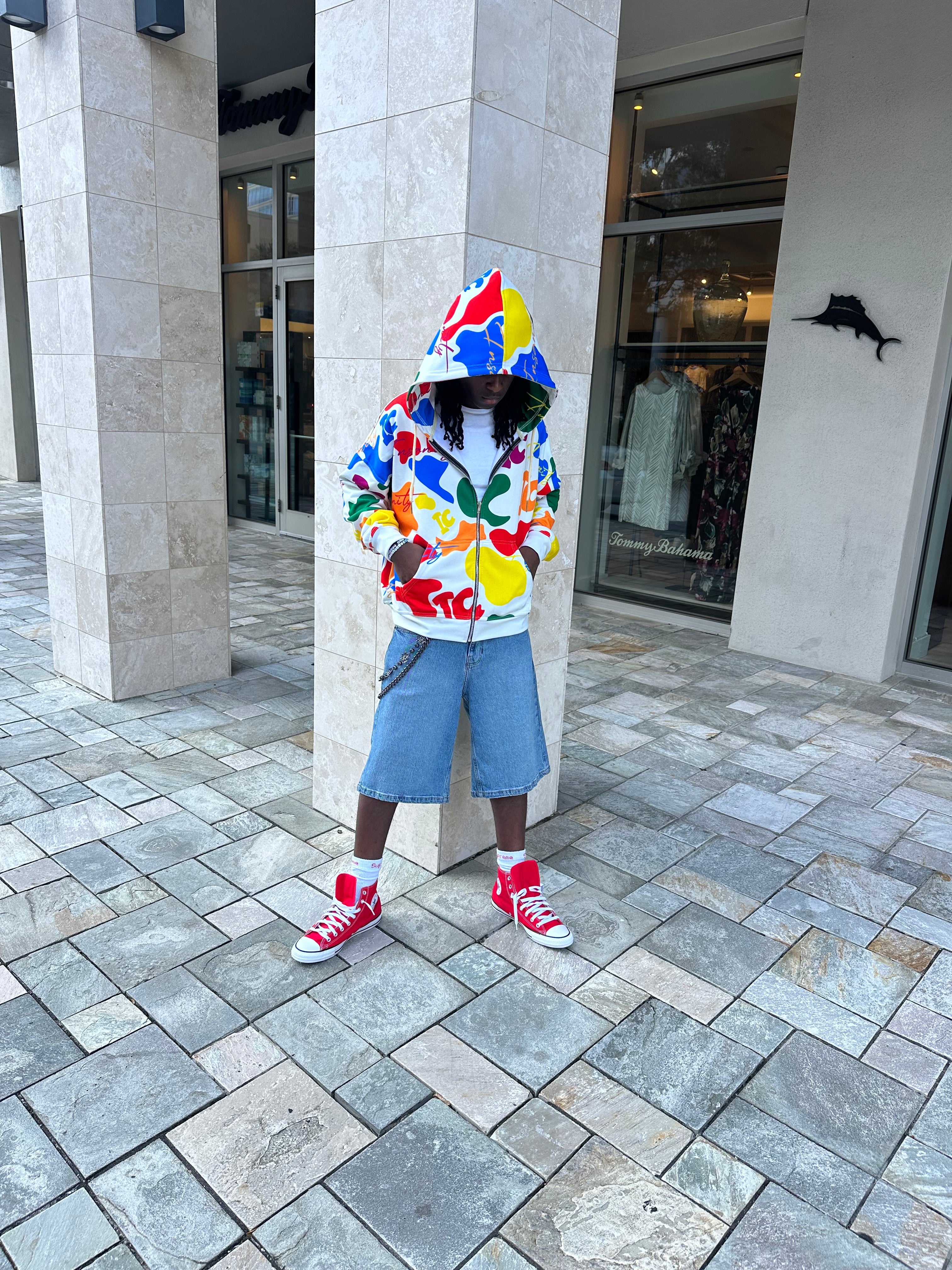 Color Camo Zip-up Hoodie